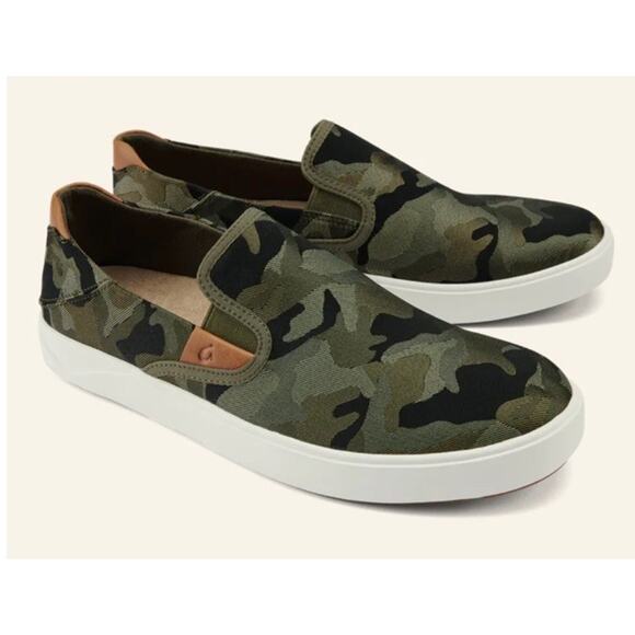 OluKai Lae’ahi Pa’i Men’s Slip-On Sneakers M11.5 Camo Canvas Comfort Shoes - Picture 2 of 13